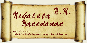 Nikoleta Macedonac vizit kartica